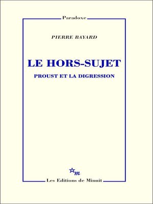 cover image of Le Hors-sujet. Proust et la digression